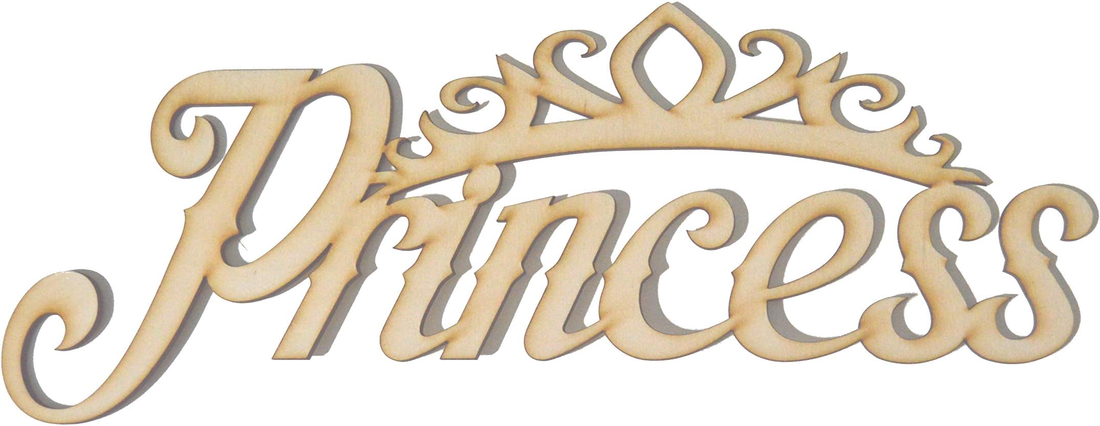 Princess Script Phrase Word Wood Sign, Wooden Words, Sign Art, Rustic Cursive Word, Room Decoration, Wall Hanging, Laser Cut Unfinished Wood