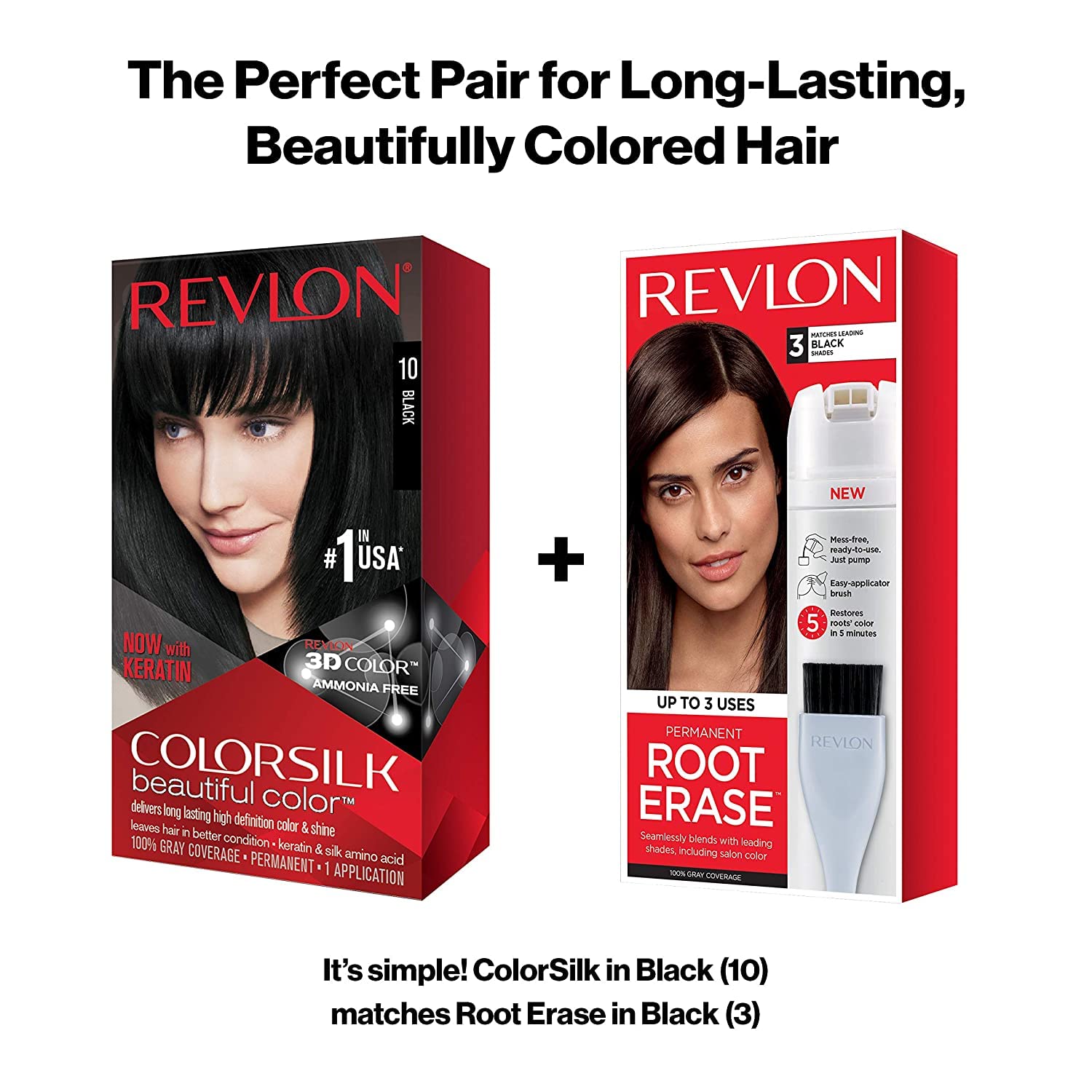 Revlon Permanent Hair Color, Permanent Hair Dye, Colorsilk with 100% Gray Coverage, Ammonia-Free, Keratin and Amino Acids, 41 Medium Brown, 4.4 Oz (Pack of 3)