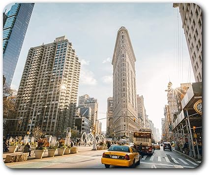 Amazon 快適なマウスマット フラットアイアンビルディングニューヨークコンピュータ ノートパソコン オフィス ギフト ノンスリップベースのため23 5 X 19 6センチメートル 9 3 X 7 7インチ Rm3278 Destination Vinyl Ltd パソコン 周辺機器 通販