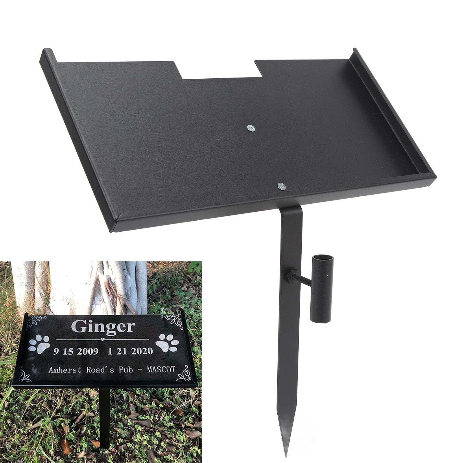 Atyhao Grave Marker Stand, Memorial Stones Stand, Cemetery Grave Plaque Stake for 6 x 12 Inch Stones, Outdoor Memorial Stakes for Loved One Remembrance