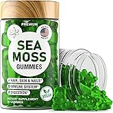 BioVit Sea Moss Gummies - Wildcrafted Irish Sea Moss for Adults & Kids - Seamoss Gel with Bladderwrack & Burdock Root Extract - 60 Vegan Gummies