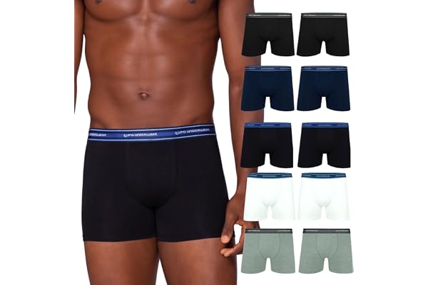 Kit 10 Cueca Boxer Lupo Algodão Cotton Respirável Masculina | Formato Anatômico, Leve, Macio e Confortável, com Cós Elástico