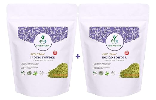 Herbs and Crops Natural Indigo Powder Combo, 227g (Pack of 2)