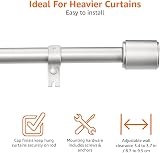 Amazon Basics Extendable Curtain Pole Nickel 183-366 cm with Cap Finials view 4