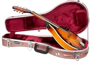Crossrock ABS Molded Case for A-Style Mandolin | Rose Gold Matte Finish, Locking Hardware, Plush Interior, Backpack Carry – Modern ABS Hardshell Case (CRA862MARG)