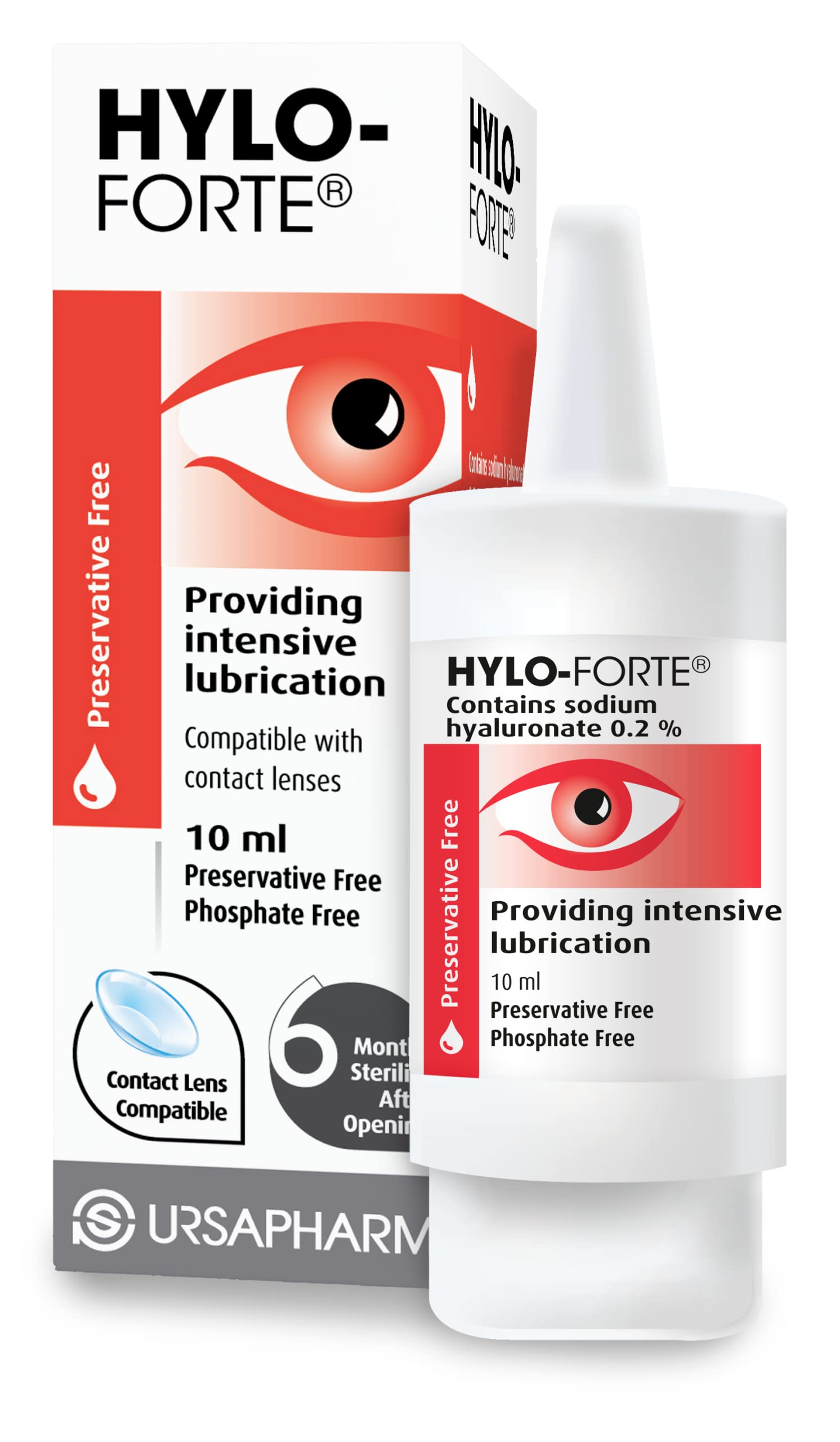 HYLO Forte - Preservative Free Lubricating Eye Drops - for Treatment of Severe and Persistant Dry Eyes - 10ml