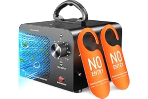 HADLOOK Ozone Generator 48,000mg, Commercial Ozone Machine Odor Removal, High Capacity O3 Ionizer Air Purifier Deodorizer, Portable Mini for Car, Home, Smoke, Pets, Industrial, for 4000 Square Feet -Black