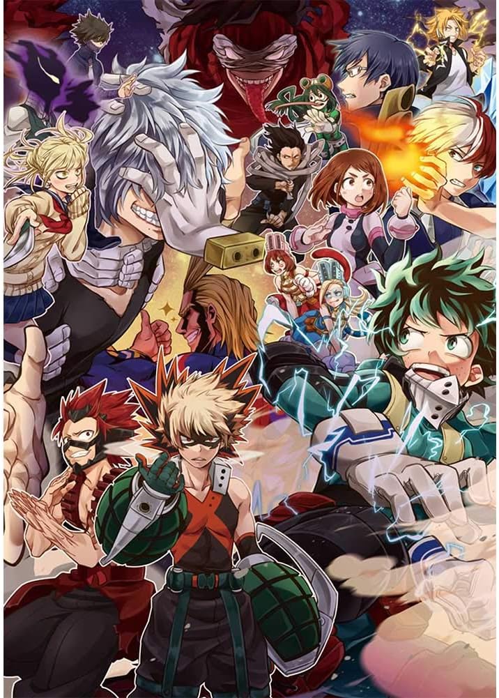 Aristory My Hero Academia Scroll Painting Japanese Anime Wall Hanging Poster Canvas Poster Home Art Decoration(H01)