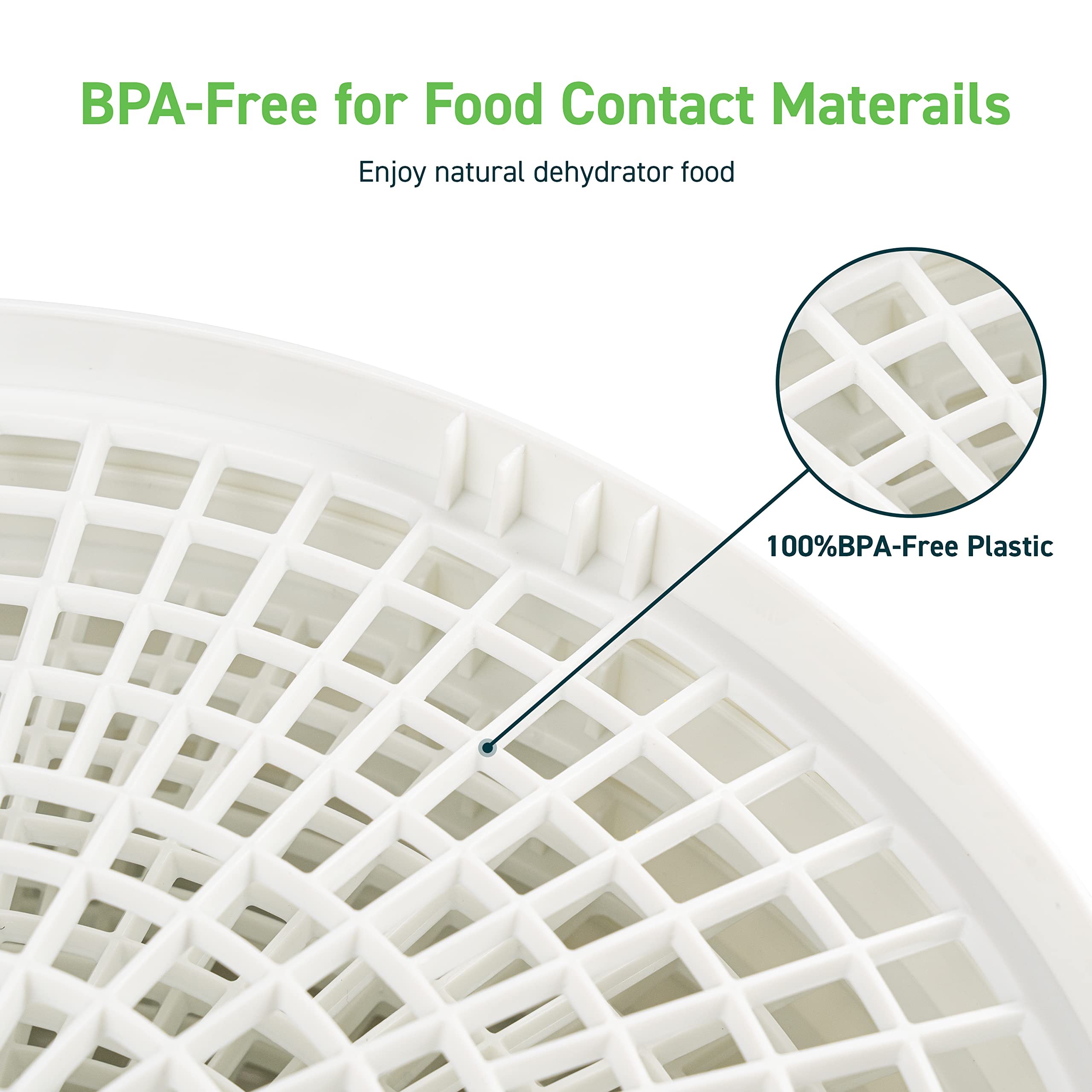 COSORI Food Dehydrator Accessories, for 5 Tray CFD-N051-W Only, BPA-Free, CFD-TR051-WUS, Plastic, 2 Pack