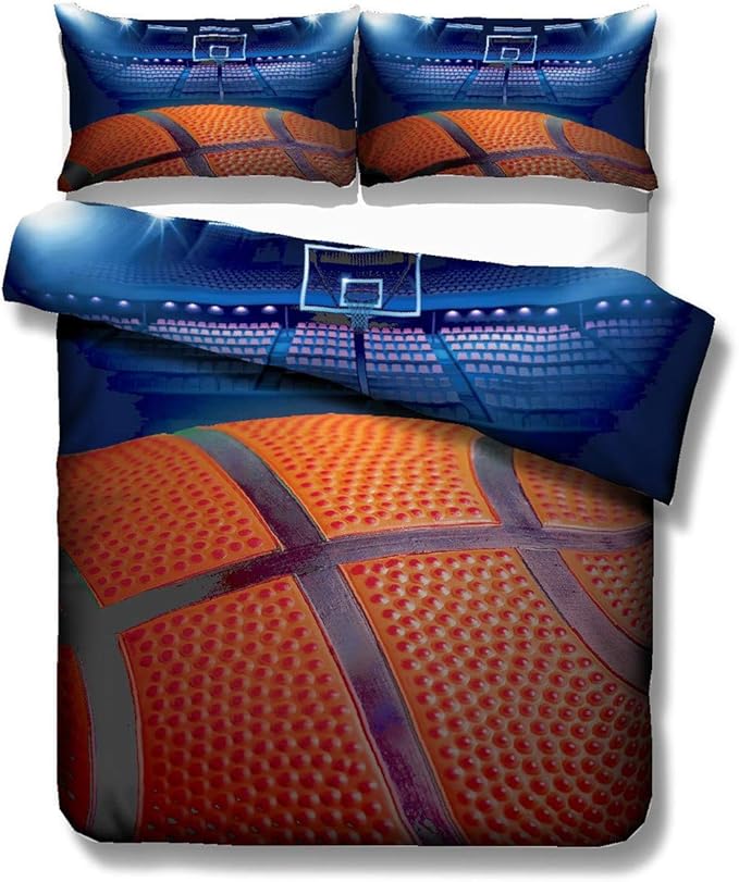 Bettwäsche Set 3D Basketball Mehrfarbendruck Stilvoller und eleganter