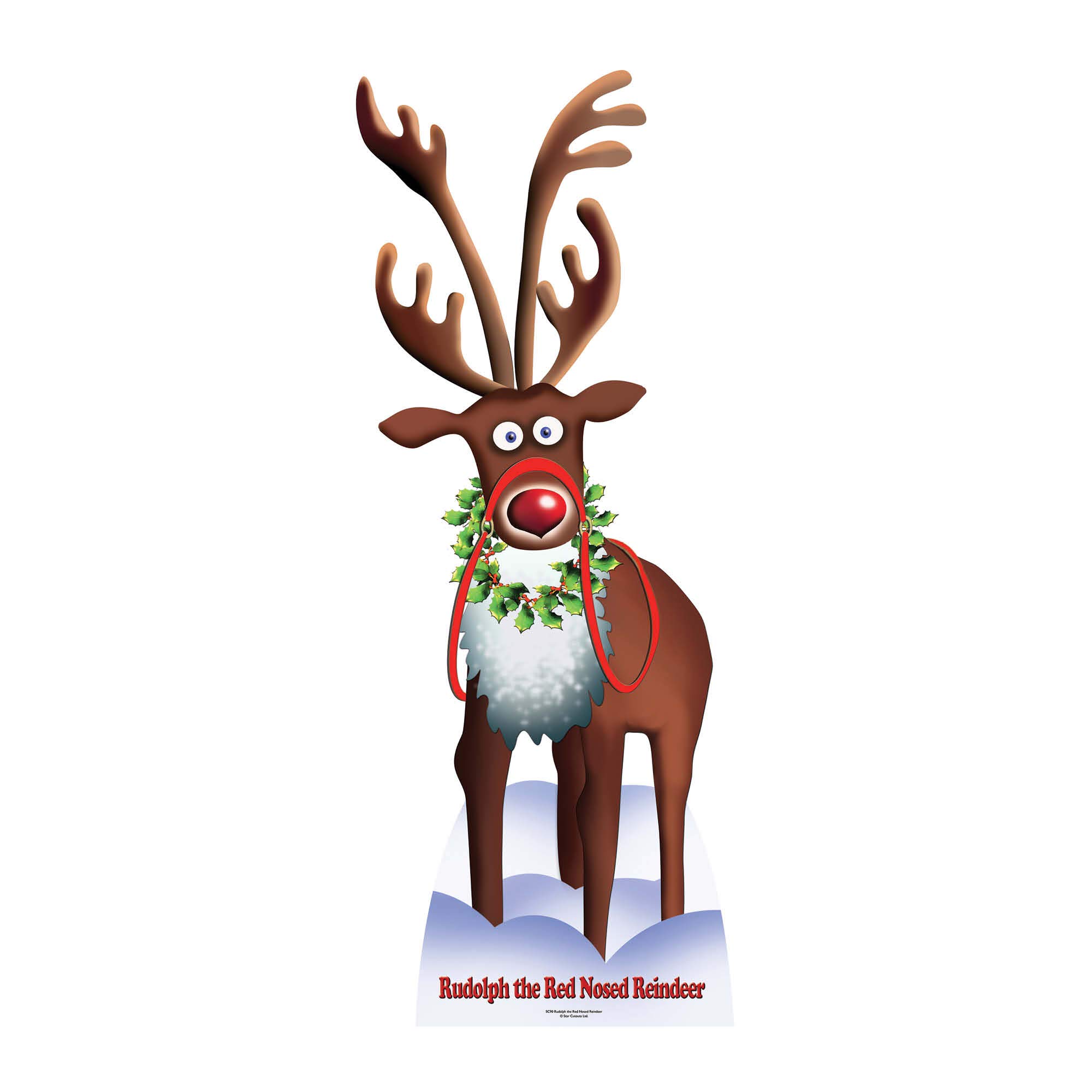 Star Cutouts SC90 Cardboard Cutout Official Lifesize Christmas Decoration Rudolph The Red Nose Reindeer Perfect for Grottos and Festive Displays Including Shops Height 183cm โ image 1