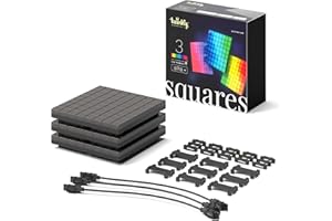 Twinkly Squares Extension Kit, RGB LED Panels Kit, Including 3 Extension Panels and Connection Cables, Compatible with HomeKit, Alexa and Google Home, Gaming Lights and Streaming, 16M+ Colors