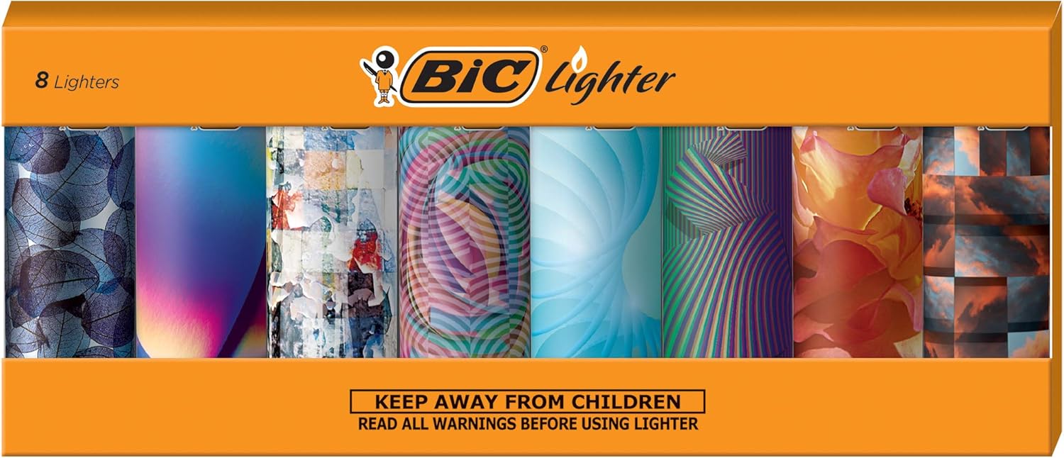 BIC Special Edition Geometric Series Lighters, Set of 8 Lighters