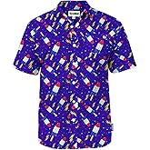 Tipsy Elves Patriotic Shirts for Men - USA Short Sleeve Button Up American Flag Shirts for Men for 4th of July