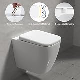 Pipishell Square Toilet Seat Soft Close Quick Release Heavy Duty UF White view 7