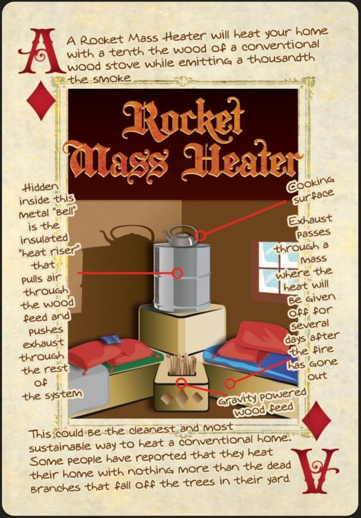 rocket mass heater playing card