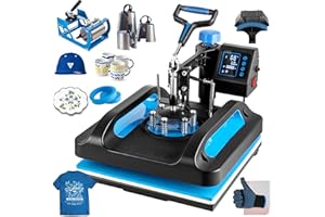 Leomru 15x15 Heat Press Machine, 8 in 1 Heat Press Machine, Sublimation T Shirt Pressing Machine, 360-Degree Swing Away Heat Transfer Machine Multifunction Combo for T-Shirt Mugs at Cap