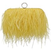 Miuco Women Feather Clutch Purse Shoulder Crossbody Bag Evening Handbags
