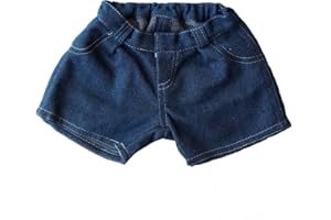 THE BEAR FACTORY Blue Jean Shorts Teddy Bear Clothes Fit 14" - 18" Build-a-Bear and Make Your Own Stuffed Animals