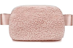 YOSHUYUKI Mini Everywhere Belt Bag Fleece Sherpa Small Size Fanny Pack Crossbody Bags for Women Trendy Fashionable Cute Waist Pouch Side Bag Sling Bum Bag Cross Body Purses Pink