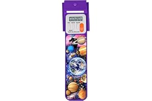 Mark-My-Time Digital Bookmark and LED Book Light - Timer and Book Mark for Kids with LED Book Light, Cool Bookmarks and Reading Incentives, Christmas Gift & Stocking Stuffer - 3D Planets