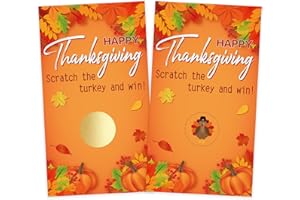 SERELIY Thanksgiving Scratch Off Cards, Find The Turkey to Win, Fun Thanksgiving Games for Family Party, Family Activities, Friendsgiving, Fall Holiday Games