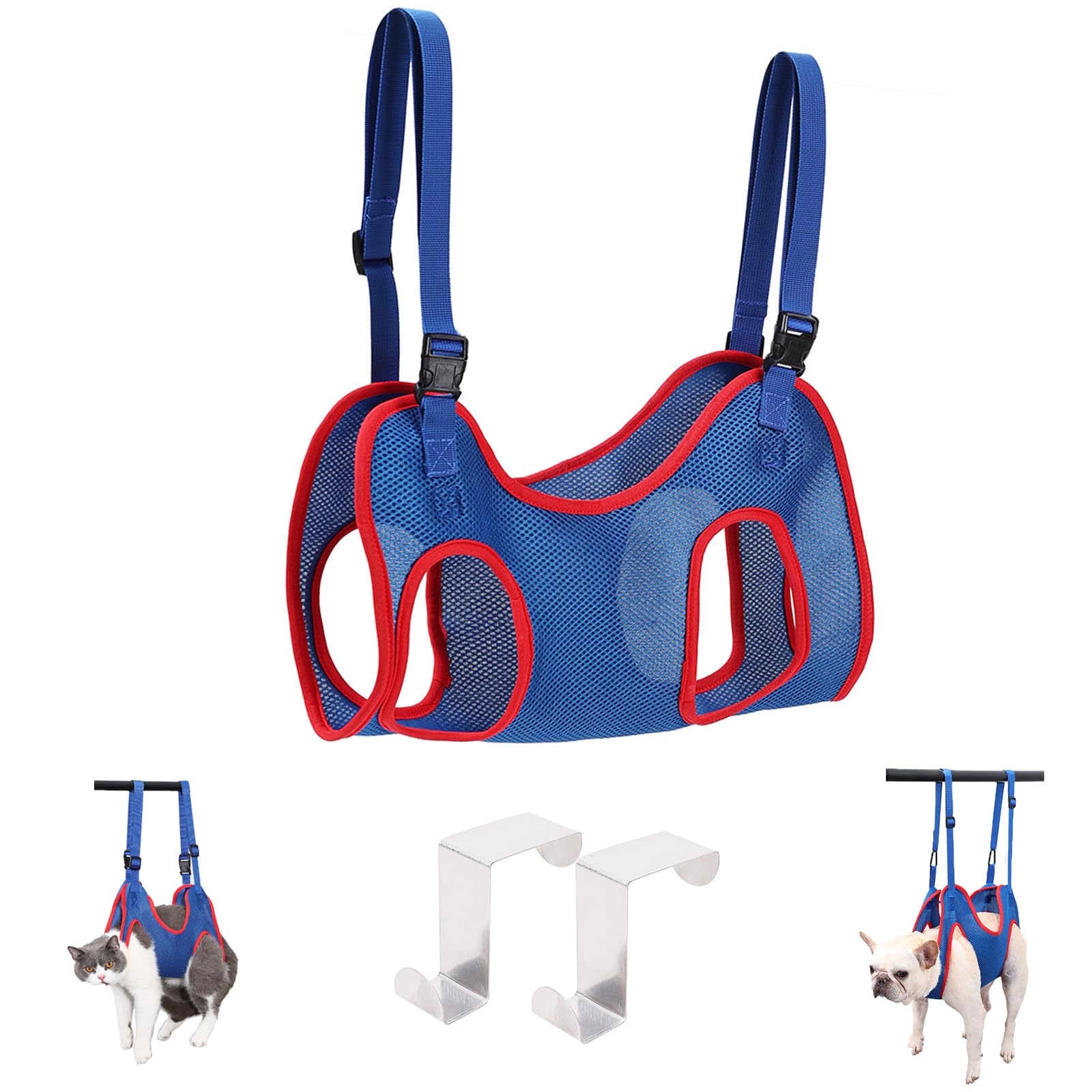 Large Dog Pet Grooming Hammock, Cat Nail Trimming Harness, Breathable Grooming Hammock for Nail Clipping and Bath (L)