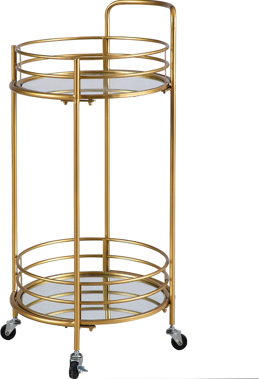 cosco serving cart folding gray on Game Recreation Room Furniture Firstime Co Gold Joliet Round Bar Cart Furniture