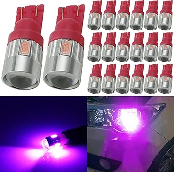 4PCS Red 12V License Plate Light Halogen Bulbs W5W T10 168 194 921 158 159 2825