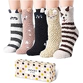 Zmart Fluffy Slipper Socks - Fuzzy Animal Socks, Christmas Stocking Stuffers for Women Girls