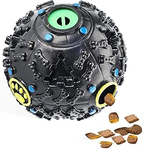 SunGrow 3-in-1 Interactive Dog Treat Ball, Food Dispensing Toy, for IQ Training, Better Health and Behavior, Keeps Pet Entertained, No Batteries Needed, 1 Pack