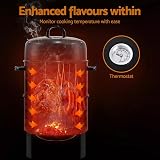 Warmiehomy BBQ Charcoal Grill Smoker 2 Tier with Temperature Gauge 80x40cm view 2