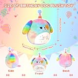 SQEQE Happy Birthday Rainbow Dog Plush Toy 35cm Soft Stuffed Animal Gift view 5