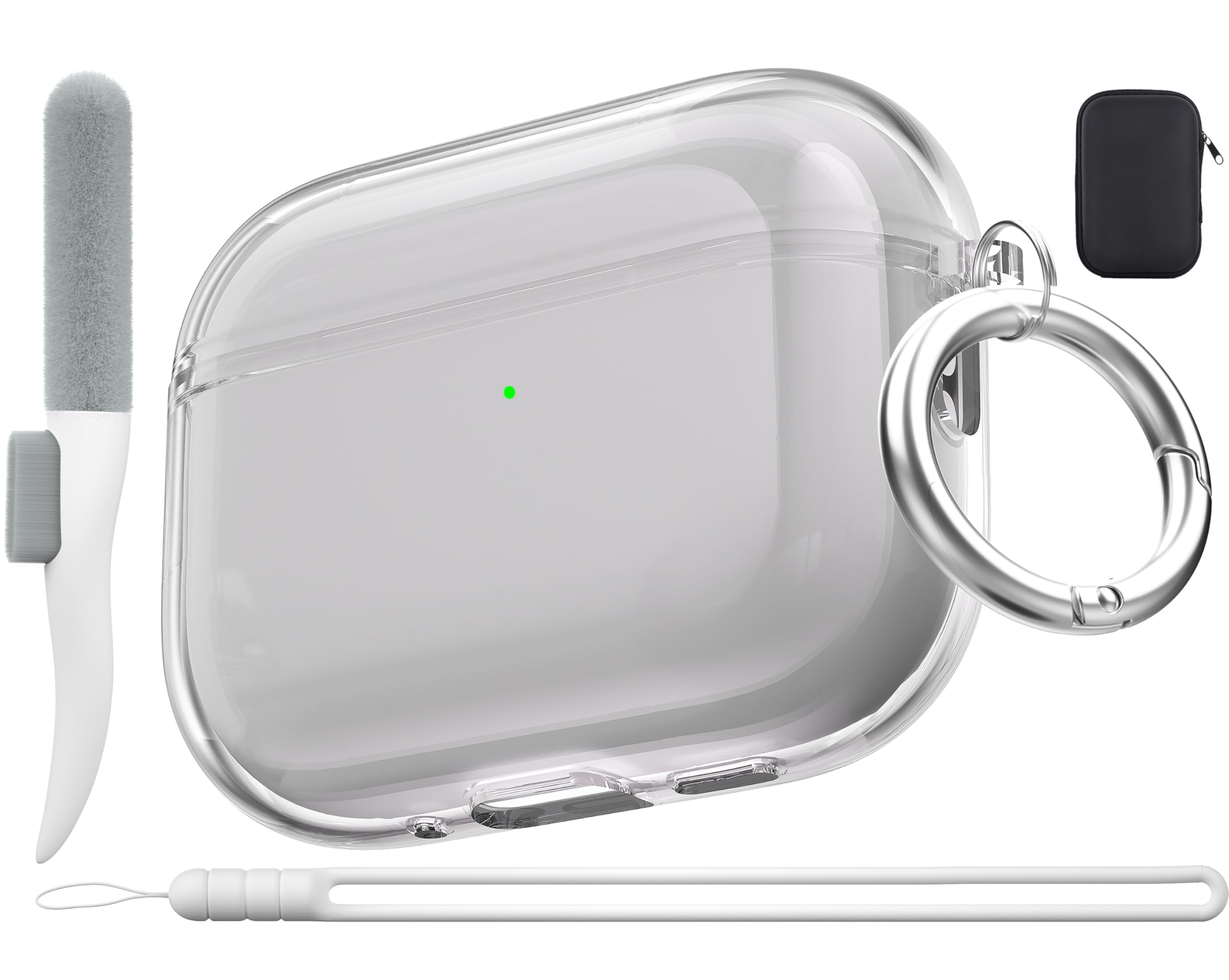 Photo 1 of Valkit for Airpods Pro 3 Case Clear with Cleaner Kit | Soft TPU Airpods Pro 3 Generation Case | Protective Cover Shockproof | iPods Pro 3 Cases | for Air pods Pro Gen 3 2025(Clear Black)