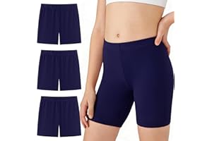 DIPUG Girls Biker Shorts 3 Pack Cotton Cartwheel Shorts for Under Dress Dance Gym 6–16Y