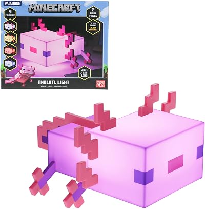 Paladone Minecraft Axolotl Light Official Licensed Lamp 5 Colour Modes