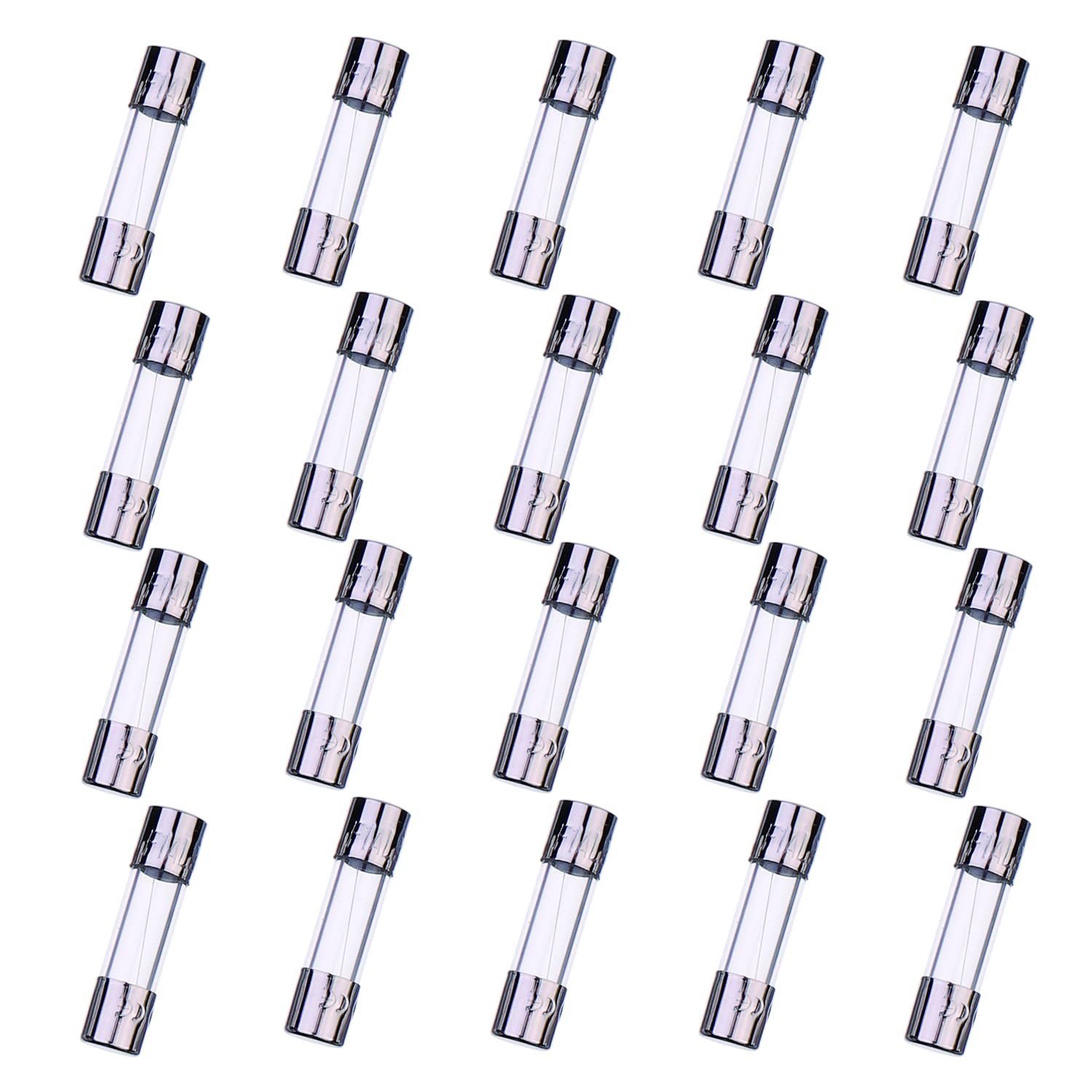 HUAREW F1AL250V 20 Pcs 5x20mm Fast-Blow Glass Fuse 1A 250V 0.2x0.78 inch time delay Fuse(Pack of 20 Pcs)