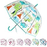 Wxjiahetai Kids Clear Bubble Umbrella for Girls & Boys, Transparent Dome Umbrella for Kids Ages 3–10, Auto-Open Windproof Rain Umbrellas, Lightweight Toddler Umbrellas for School, Outdoor Use