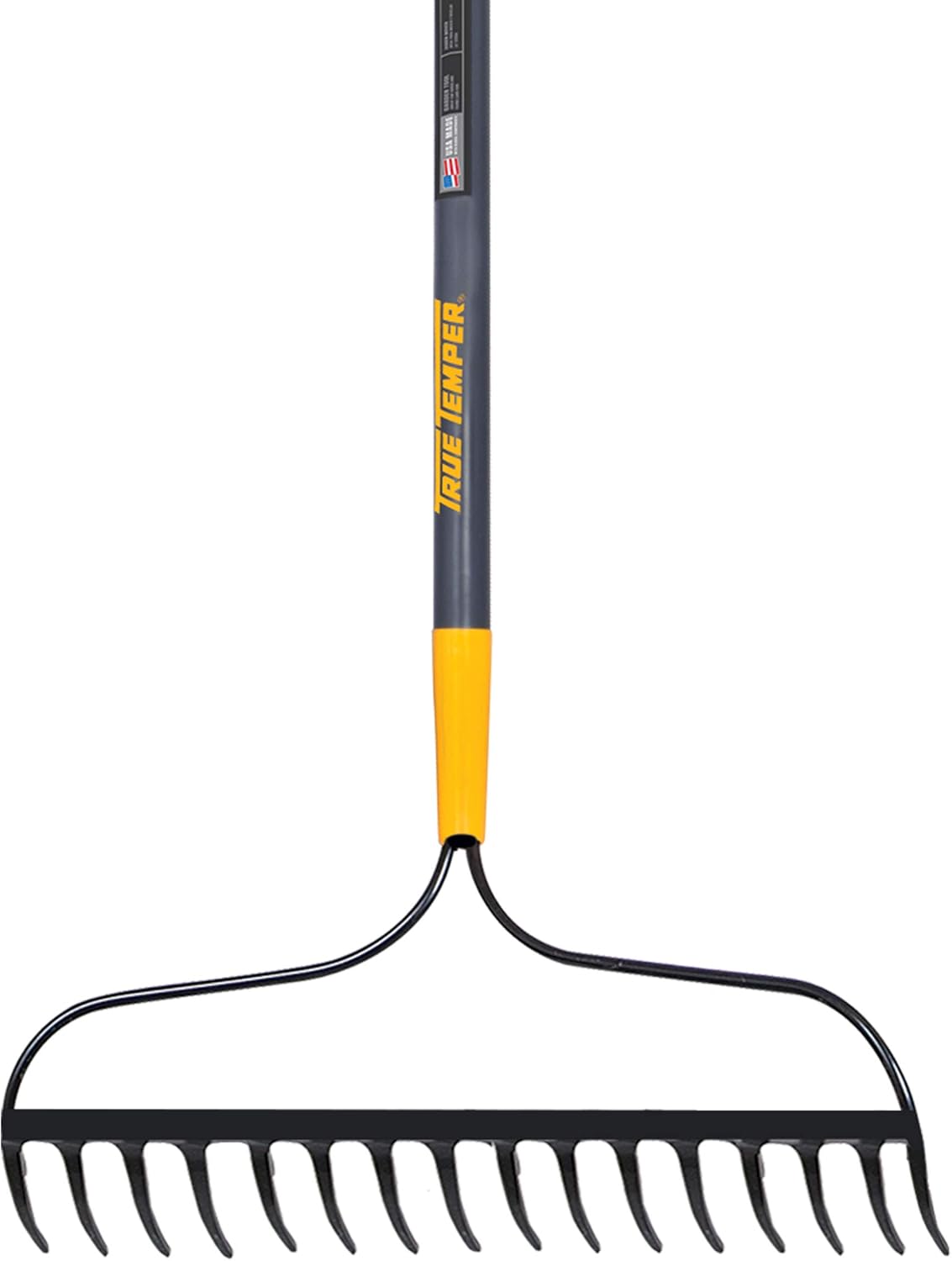 True Temper 2811500 Steel 16-Tine Bow Rake with 57 in. Fiberglass Handle with Cushion Grip, 16 Inch : Garden & Outdoor