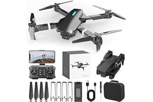 TUWABEII Drone with 1080P HD FPV Camera Remote Control Toys Foldable Drone Gifts for Boys Girls with Altitude Hold Headless Mode Start Speed Adjustment for Outdoors (Black)