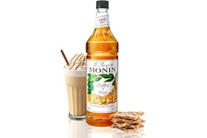 Monin - Toffee Nut Syrup, Bold and Buttery, Great for Coffee and Desserts, Gluten-Free, Non-GMO (1 Liter)