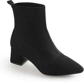Ankle Boots Knit Sock Booties Chunky 