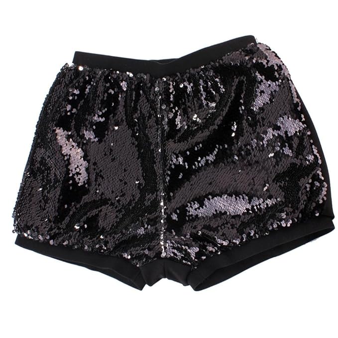 shorts paillettes nero