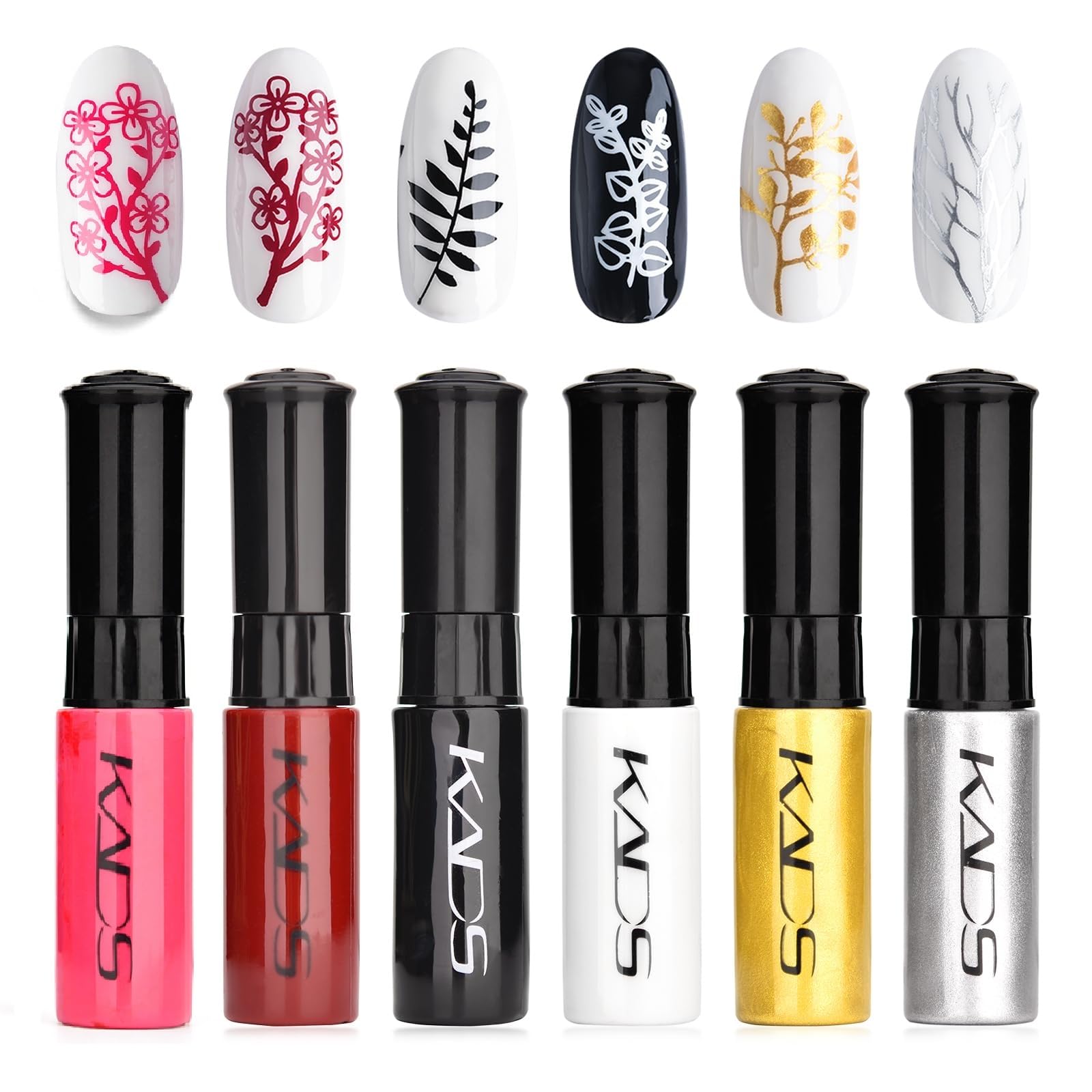 6 Colors Nail Stamping Polish Detailed Painting Stamping Polish Plastic Bottle Colourful Pigment Stamping Gel Manicure Design Drawing Tool 10ml