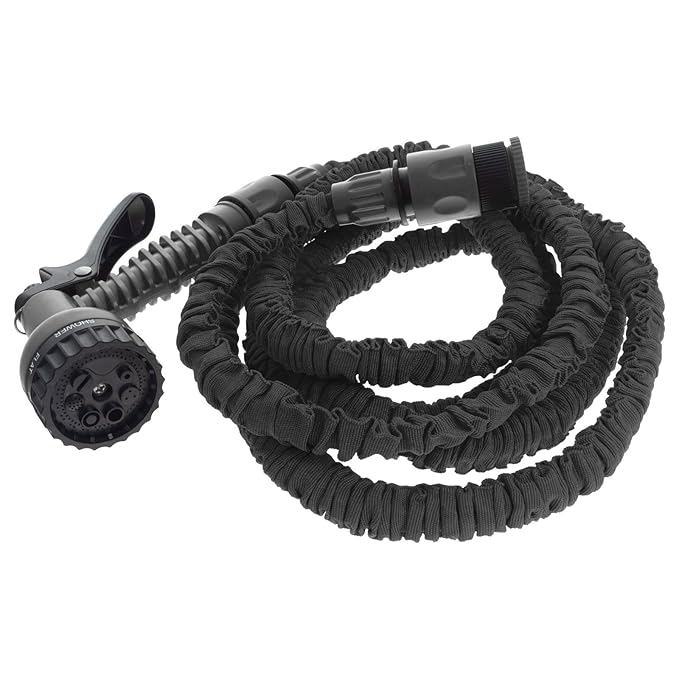 Smartfox flexibler Gartenschlauch Flexischlauch Wasserschlauch mit 15 m ausgedehnt inkl. Brause mit 7 Funktionen und 1/2' Zol