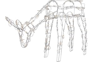 NORTHLIGHT 42" Lighted White Feeding Reindeer Outdoor Christmas Decoration