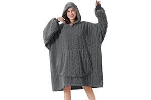 FestiCorp Oversized Blanket Hoodie for Adults - Extra Long Wearable Sweatshirt with Giant Sleeve, Hood and Pocket