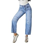 EIMMOL Straight Leg Jeans for Women Fall Fashion Cropped Mid-Rise Boyfriend Micro Stretchy Denim Ankle Pants