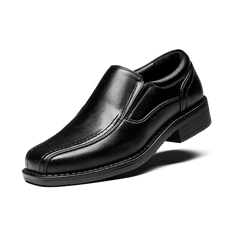 Bruno Marc Boy's Dress Shoes, Comfort Slip-On Loafer Wedding & Party & Birthday Shoes for Kids,Size 1 Big Kid,Black,SBOX225K