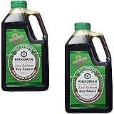 Kikkoman Traditionally Brewed Less Sodium All-Purpose Seasoning Soy Sauce Bulk Restaurant Food Service Size Large Jug 1.25 Qt